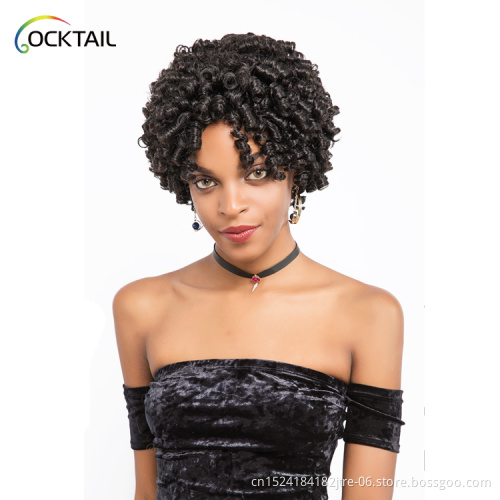 jamaican black and white dreadlock wig, short synthetic dreadlock wig for black women